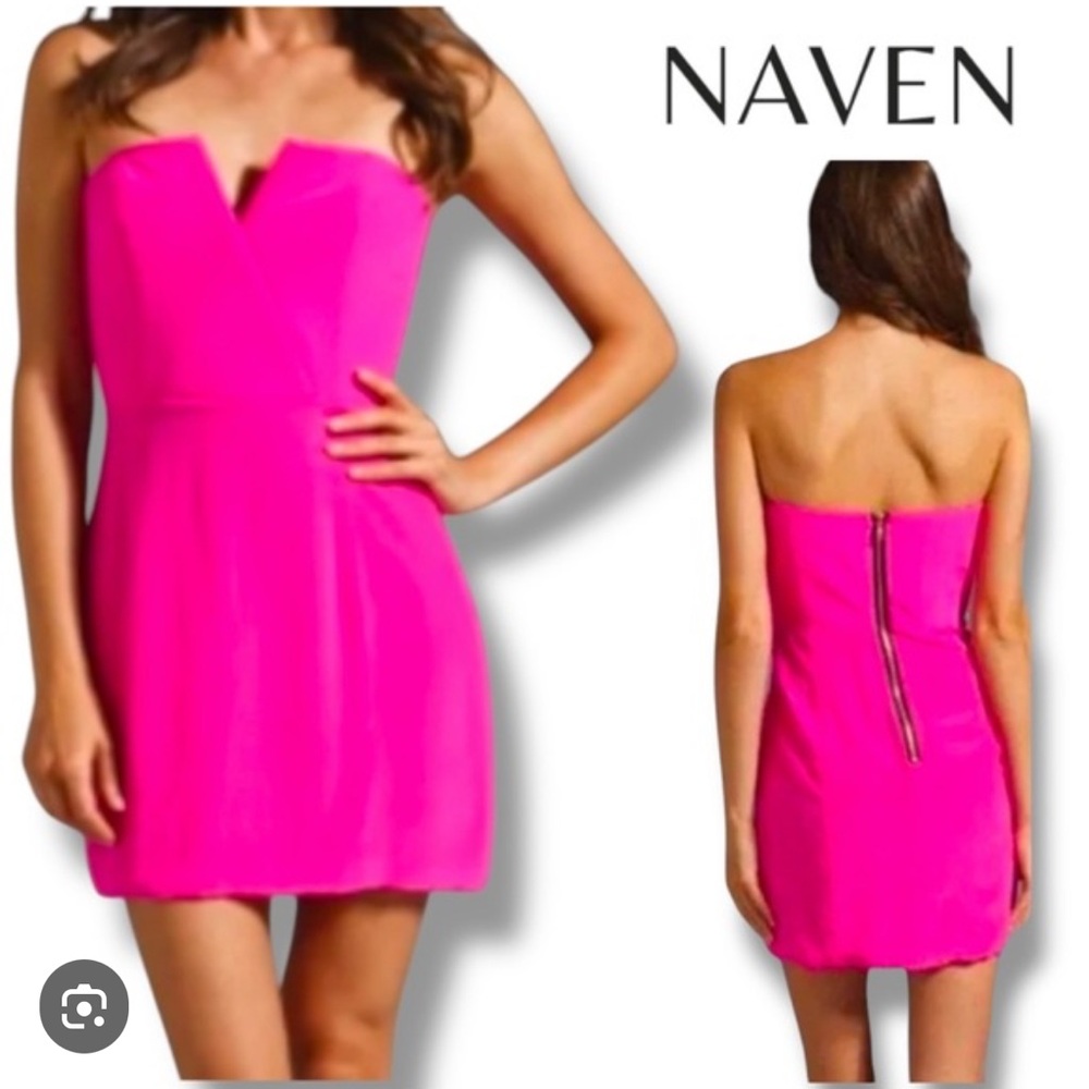 Hot pink Naven bombshell strapless mini dress - size M